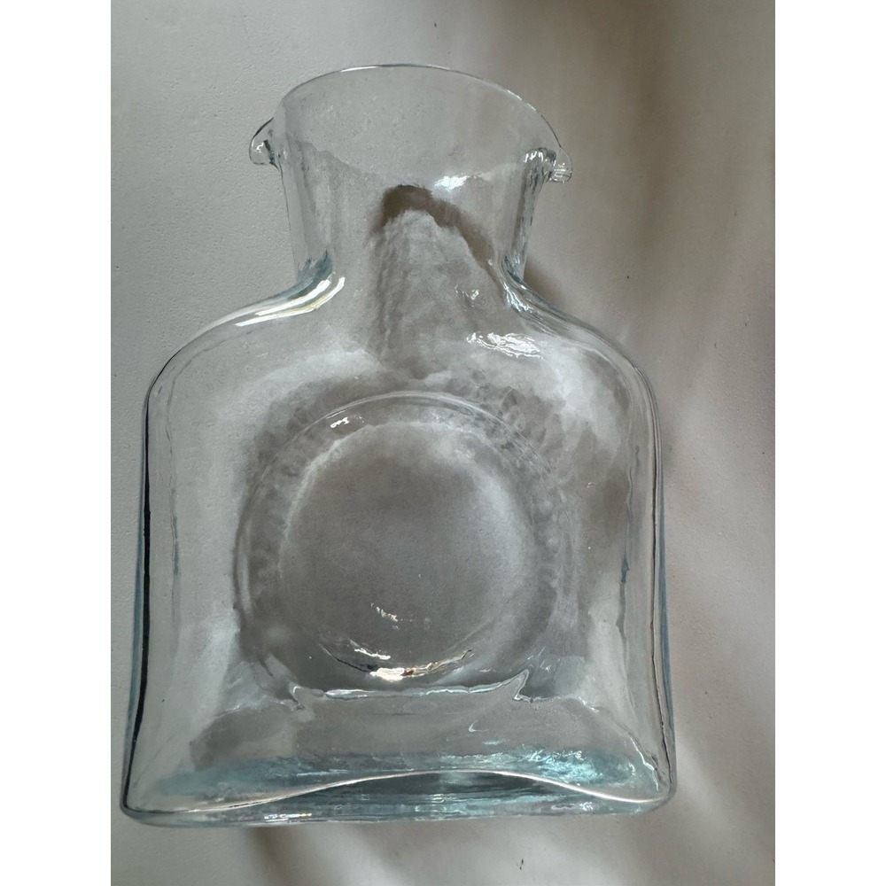 Vintage Blenko Glass #384 Water Carafe - Hand Blown Crystal Clear - Dual Spout - Picture 2 of 9